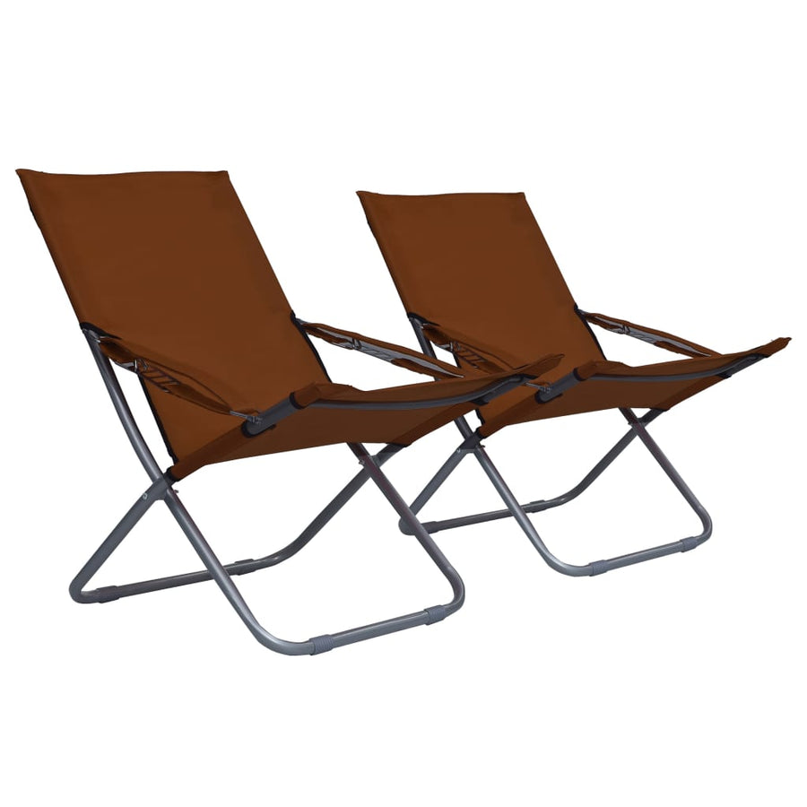 Strandstoelen Inklapbaar Stof Bruin