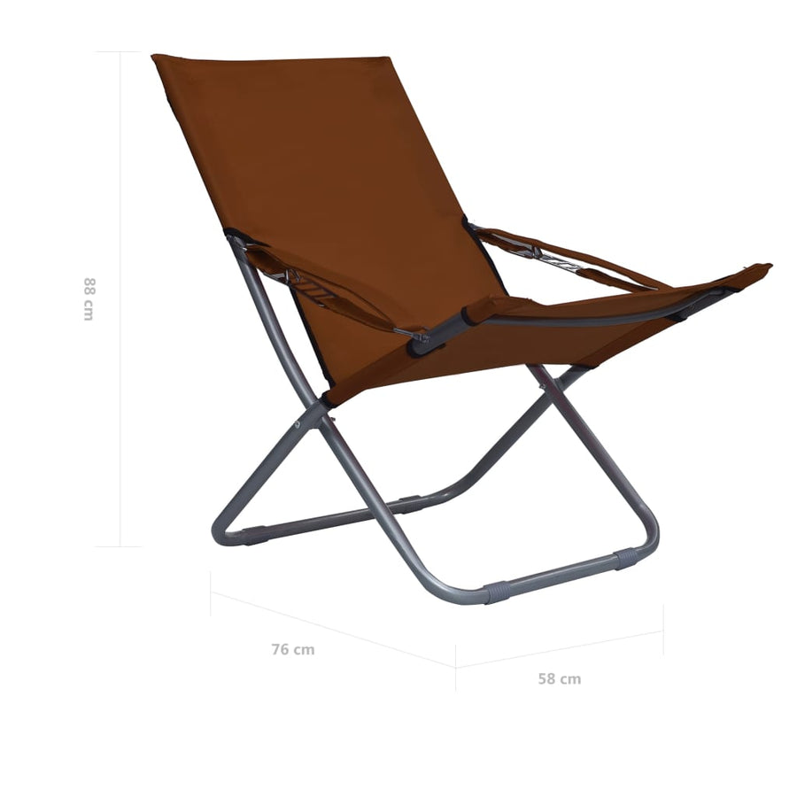 Strandstoelen Inklapbaar Stof Bruin