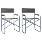 Director's chairs 2 pcs steel gray