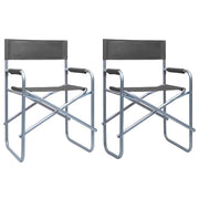 Regisseursstoelen 2 st staal grijs