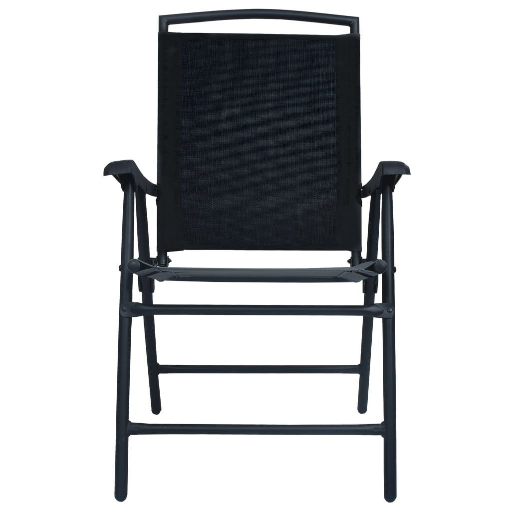Tuinstoelen Inklapbaar Textileen Zwart