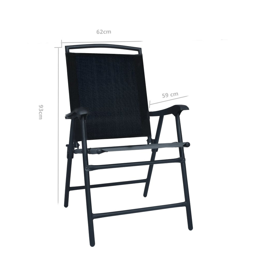 Tuinstoelen Inklapbaar Textileen Zwart