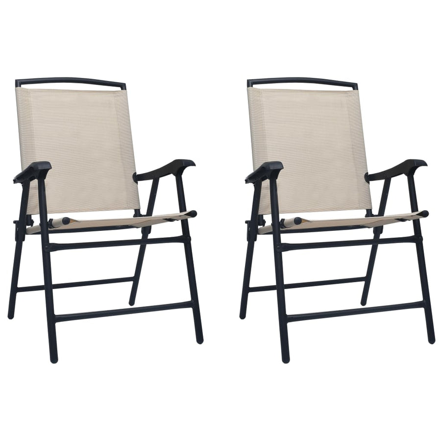 Tuinstoelen Inklapbaar Textileen Crème