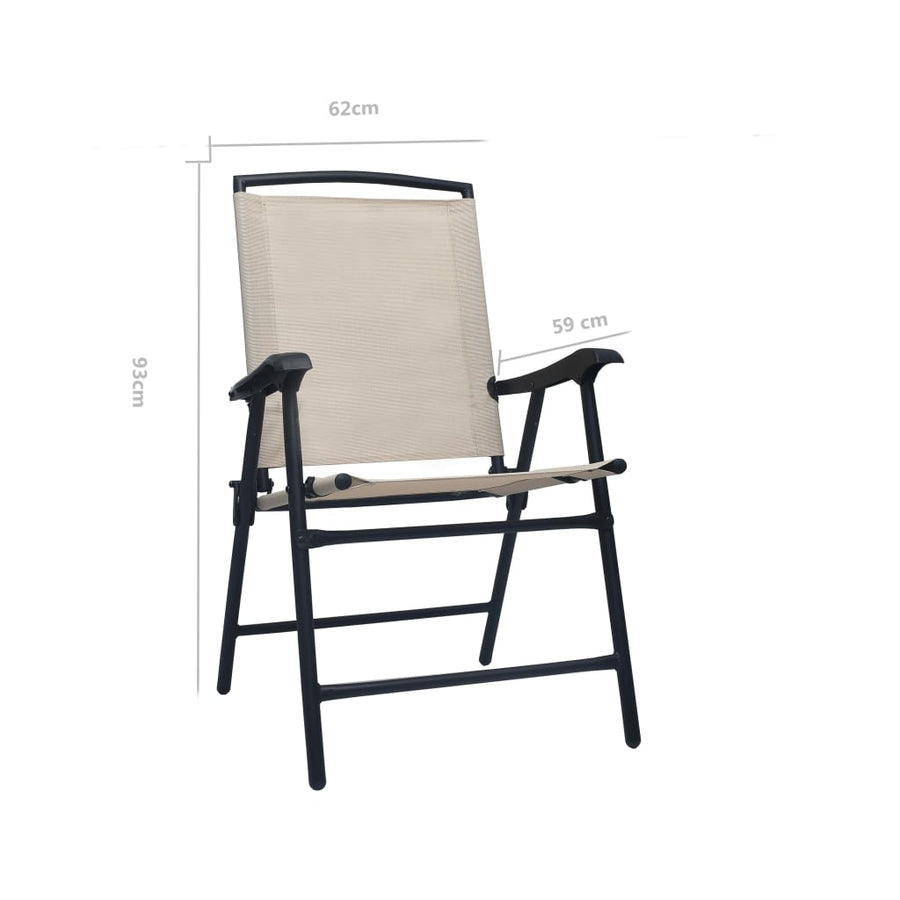 Tuinstoelen Inklapbaar Textileen Crème