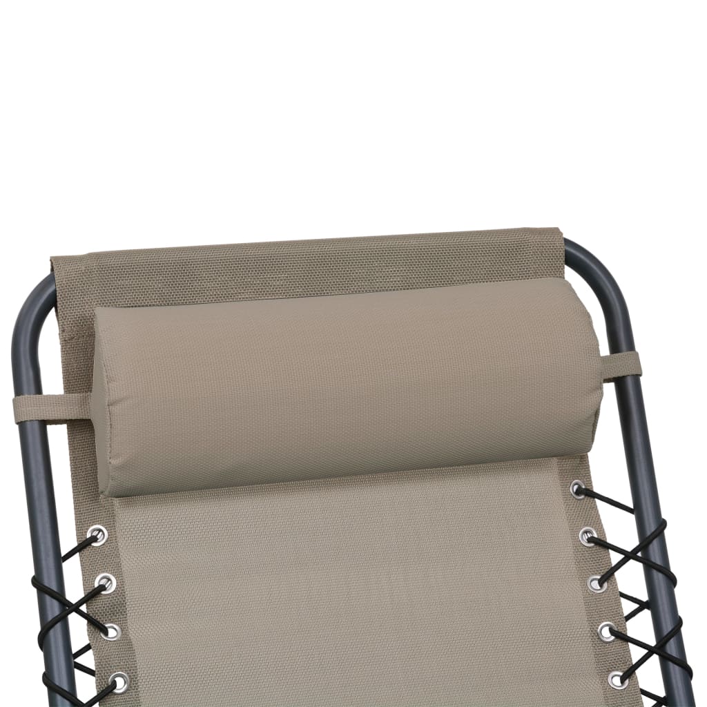 Hoofdsteun Voor Ligstoel 40X7,5X5 Cm Textileen Taupe
