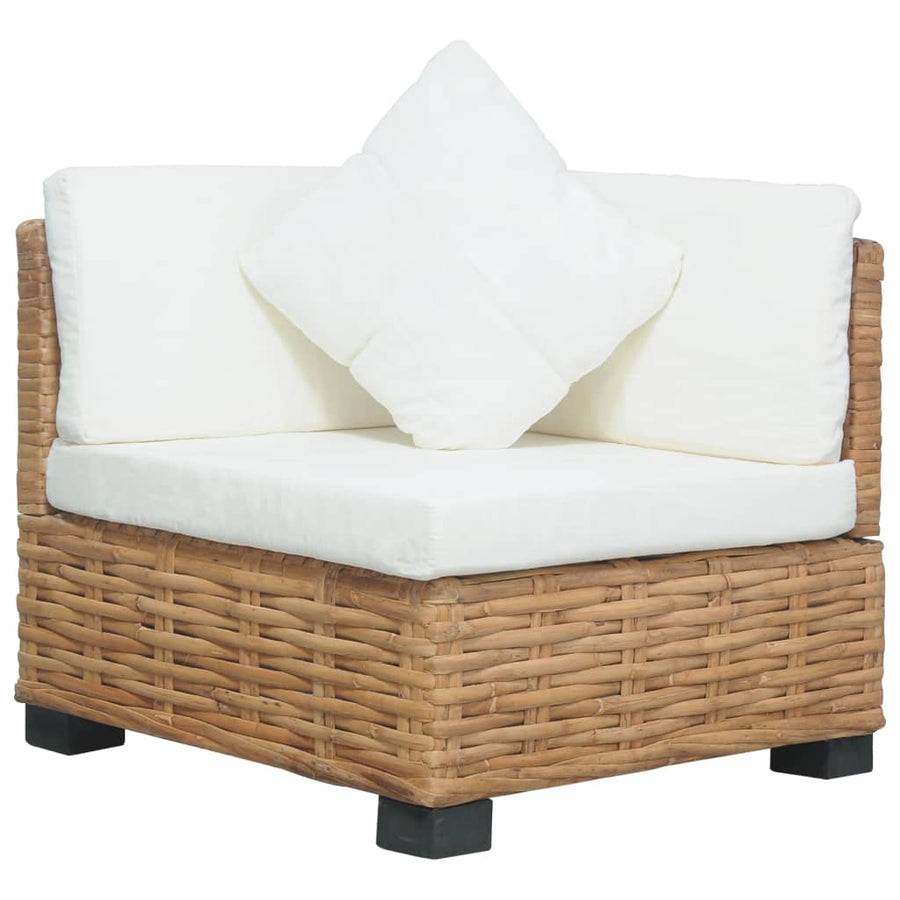 Hoekbank Met Kussens Natuurlijk Rattan