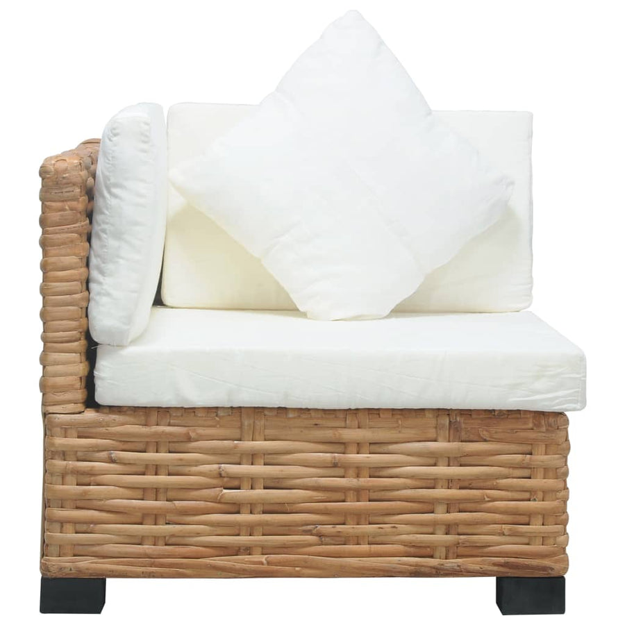 Hoekbank Met Kussens Natuurlijk Rattan