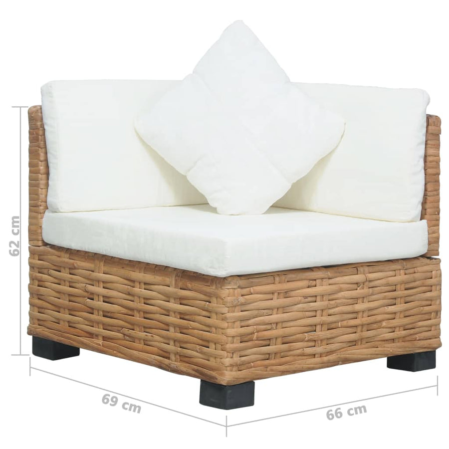 Hoekbank Met Kussens Natuurlijk Rattan
