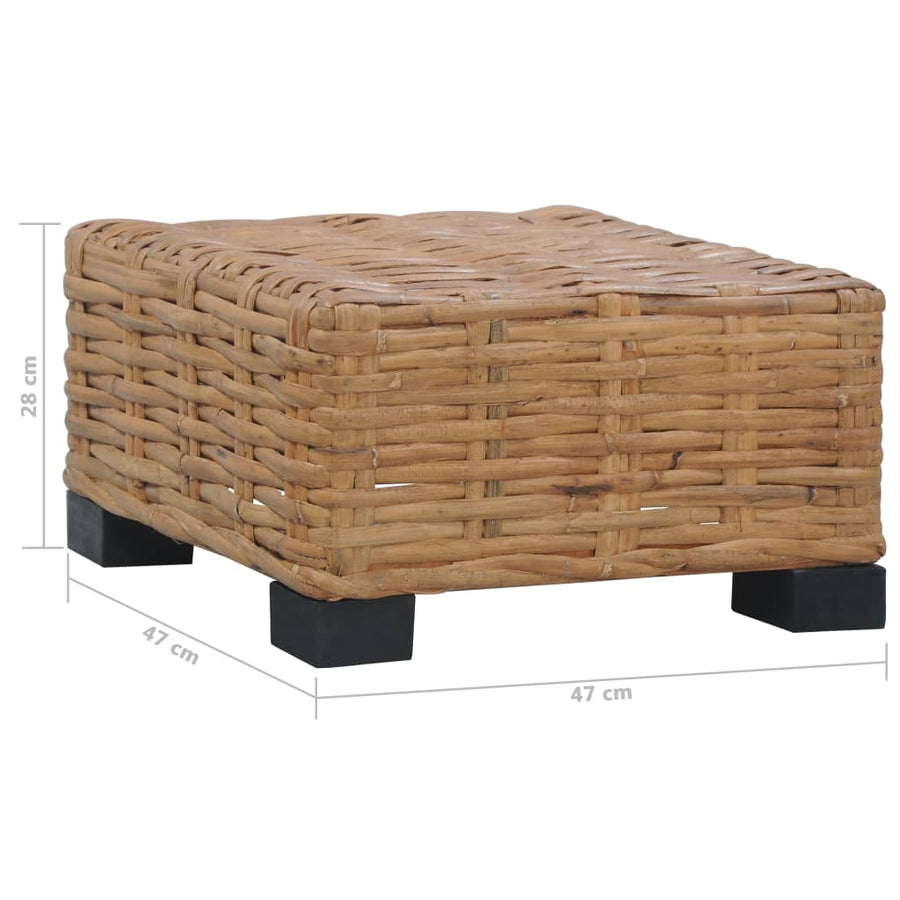 Salon 47X47X28 Cm Natuurlijk Rattan Tafel