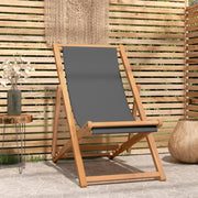 Strandstoel inklapbaar massief teakhout grijs 56x105x96 cm