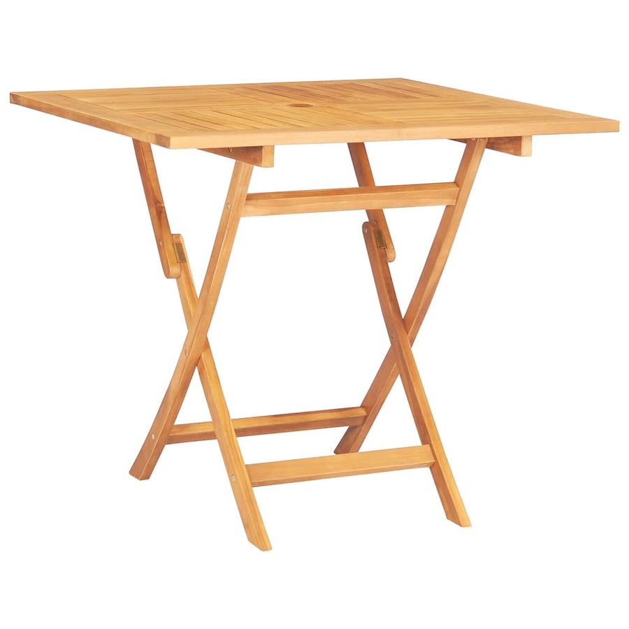 Tuintafel Inklapbaar 85X85X76 Cm Massief Teakhout Vierkant
