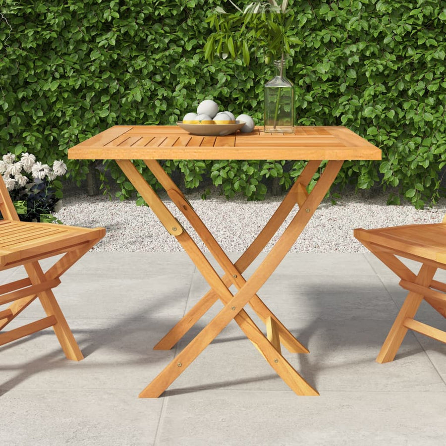 Tuintafel Inklapbaar 85X85X76 Cm Massief Teakhout Vierkant
