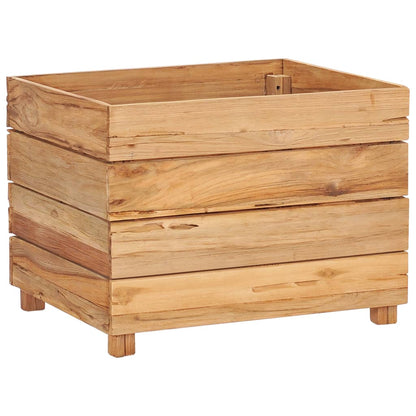 Plantenbak Verhoogd Massief Teakhout En Staal 50 x 40 x 38 cm