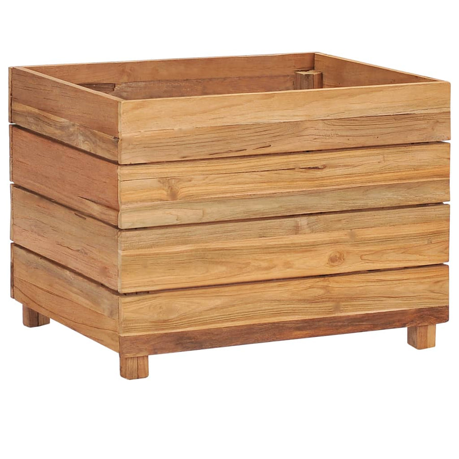 Plantenbak Verhoogd Massief Teakhout En Staal 50 x 40 x 38 cm