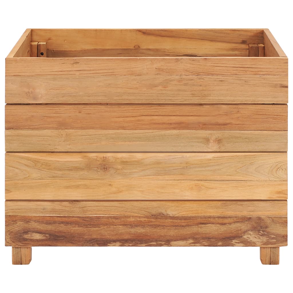 Plantenbak Verhoogd Massief Teakhout En Staal 50 x 40 x 38 cm