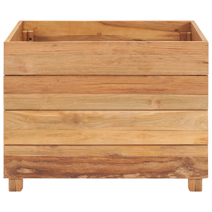 Plantenbak Verhoogd Massief Teakhout En Staal 50 x 40 x 38 cm