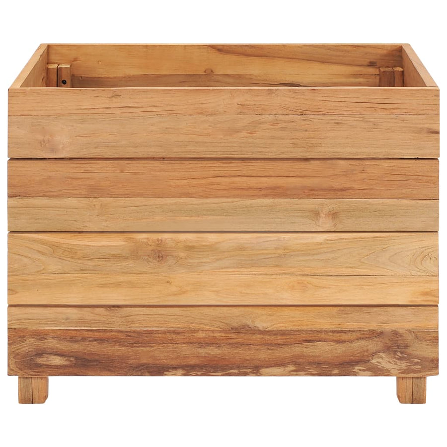 Plantenbak Verhoogd Massief Teakhout En Staal 50 x 40 x 38 cm