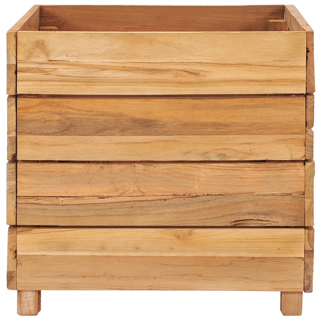 Plantenbak Verhoogd Massief Teakhout En Staal 50 x 40 x 38 cm