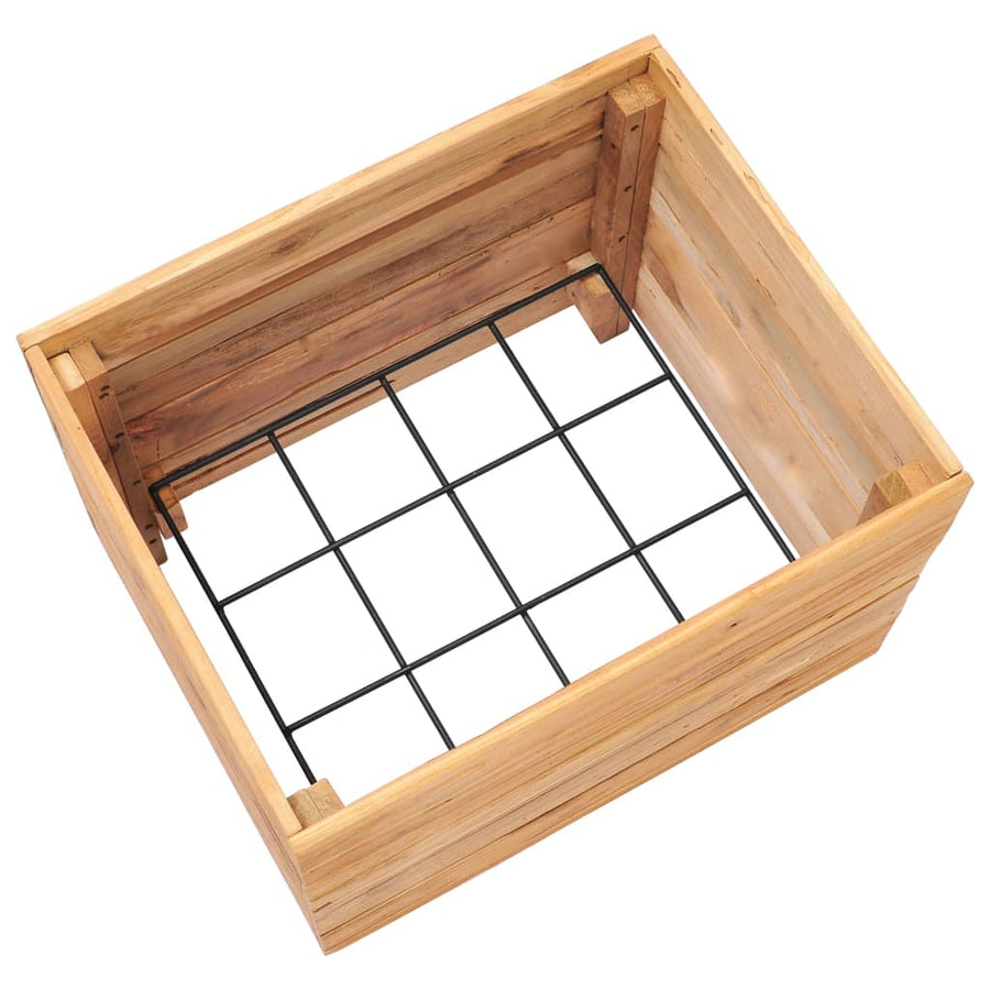Plantenbak Verhoogd Massief Teakhout En Staal 50 x 40 x 38 cm