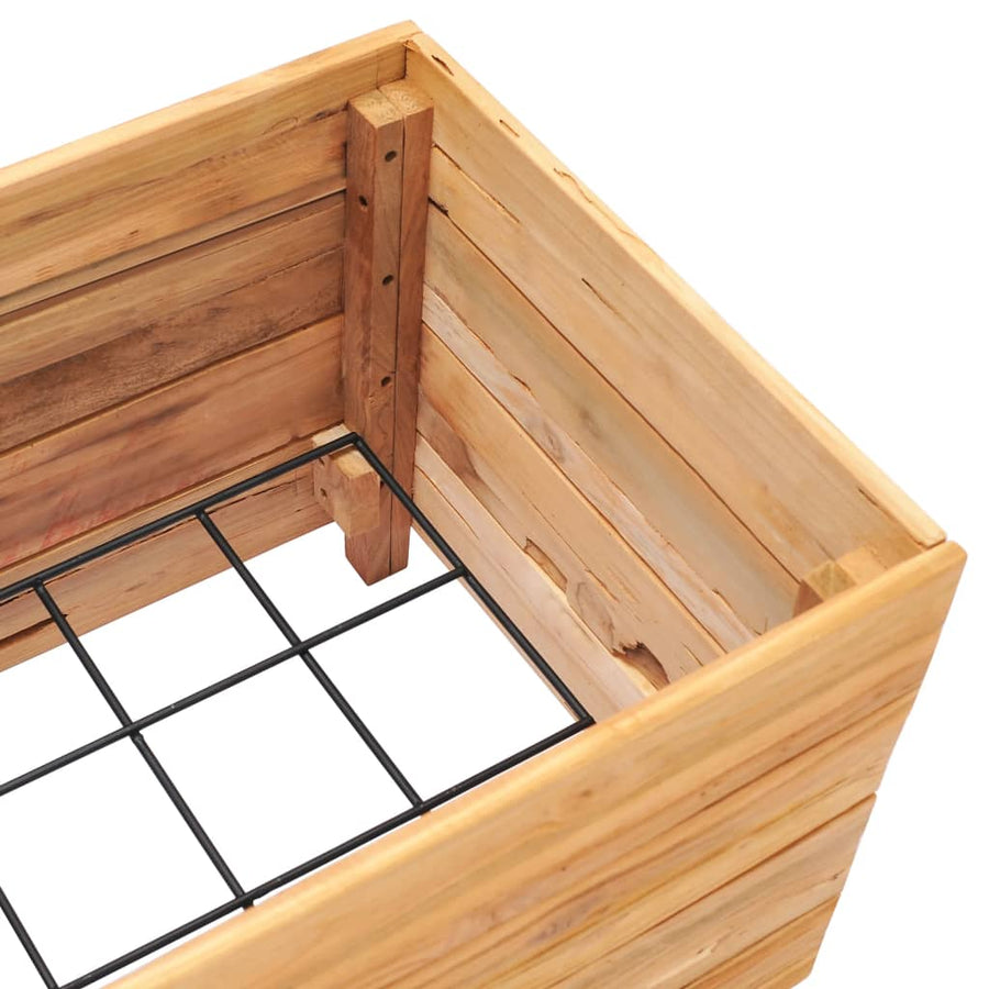 Plantenbak Verhoogd Massief Teakhout En Staal 50 x 40 x 38 cm