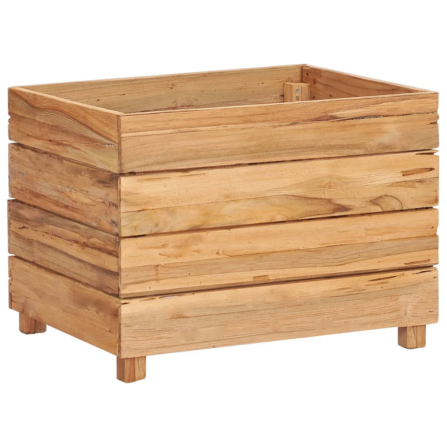 Plantenbak Verhoogd Massief Teakhout En Staal 50 x 40 x 38 cm