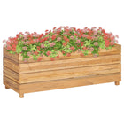 Raised planter 100x40x38 cm recycled teak and steel