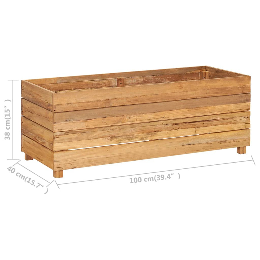 Plantenbak Verhoogd Massief Teakhout 100 x 40 x 38 cm