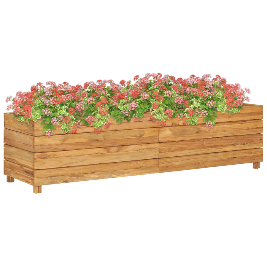 Plantenbak Verhoogd Massief Teakhout En Staal 150 x 40 x 38 cm