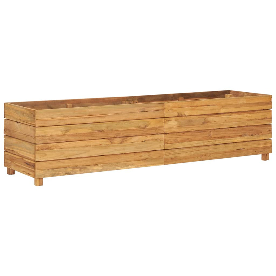 Plantenbak Verhoogd Massief Teakhout En Staal 150 x 40 x 38 cm