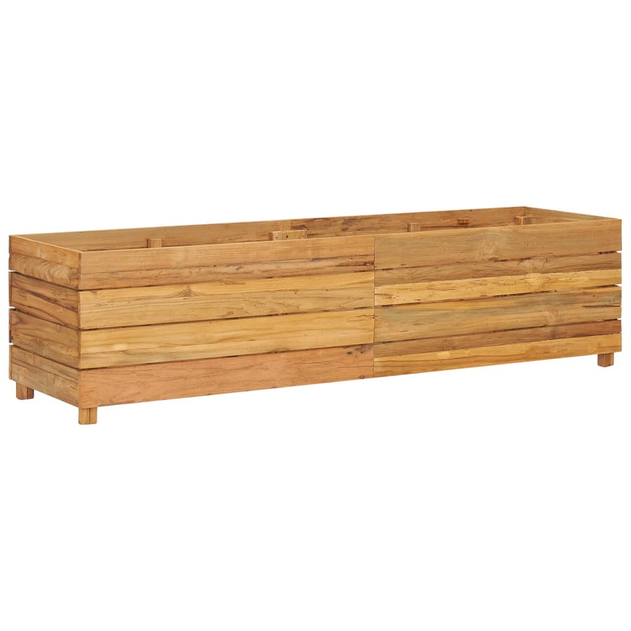 Plantenbak Verhoogd Massief Teakhout En Staal 150 x 40 x 38 cm