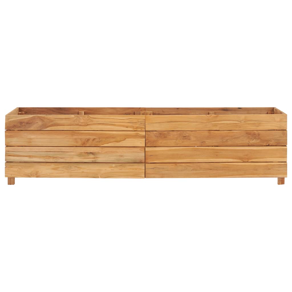 Plantenbak Verhoogd Massief Teakhout En Staal 150 x 40 x 38 cm