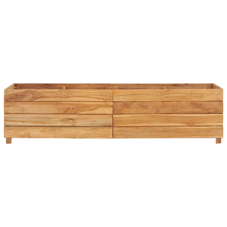 Plantenbak Verhoogd Massief Teakhout En Staal 150 x 40 x 38 cm