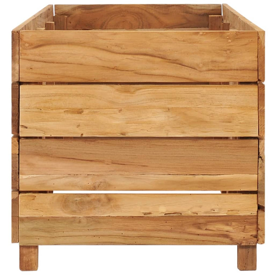 Plantenbak Verhoogd Massief Teakhout En Staal 150 x 40 x 38 cm