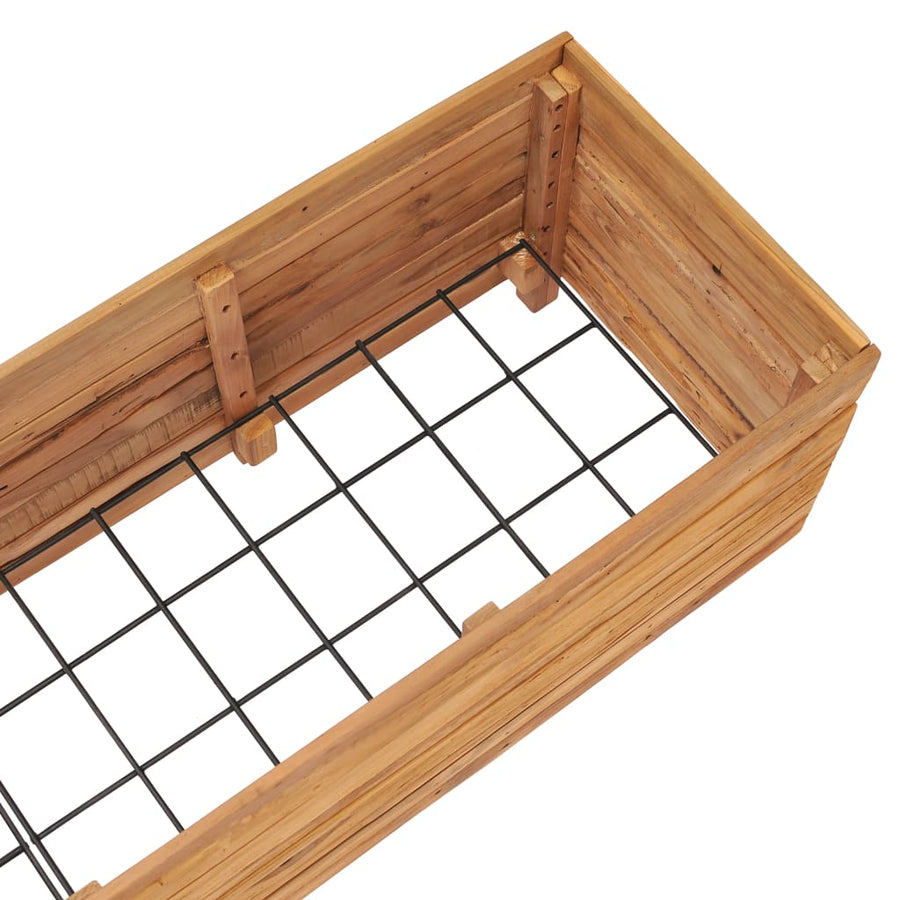Plantenbak Verhoogd Massief Teakhout En Staal 150 x 40 x 38 cm