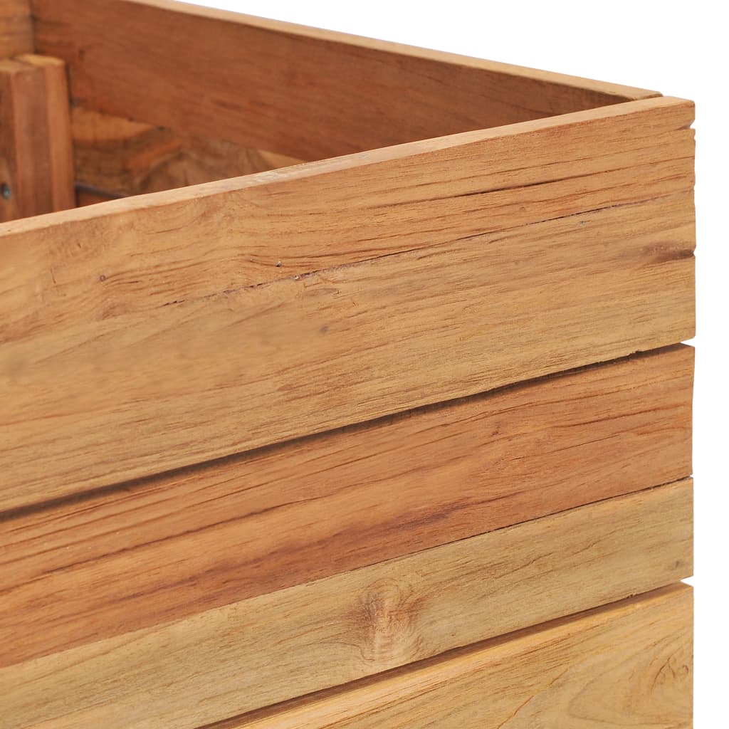 Plantenbak Verhoogd Massief Teakhout En Staal 150 x 40 x 38 cm