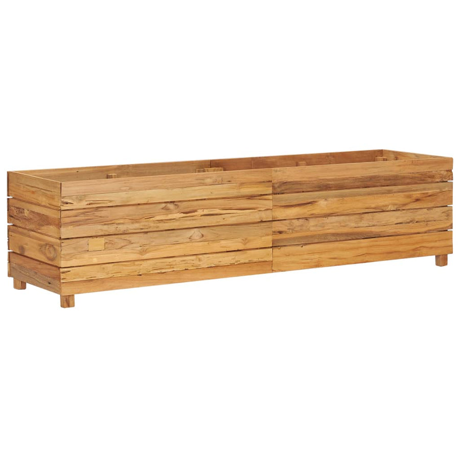 Plantenbak Verhoogd Massief Teakhout En Staal 150 x 40 x 38 cm