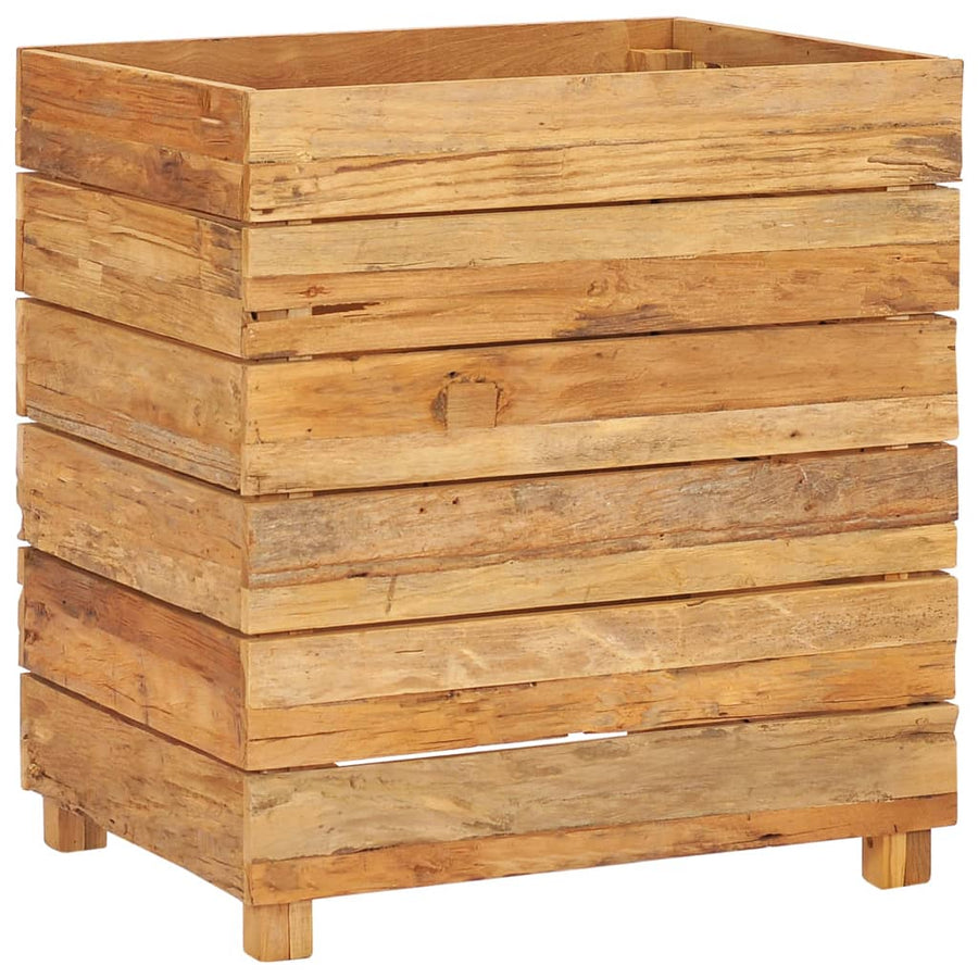 Plantenbak Verhoogd Massief Teakhout En Staal 50 x 40 x 55 cm
