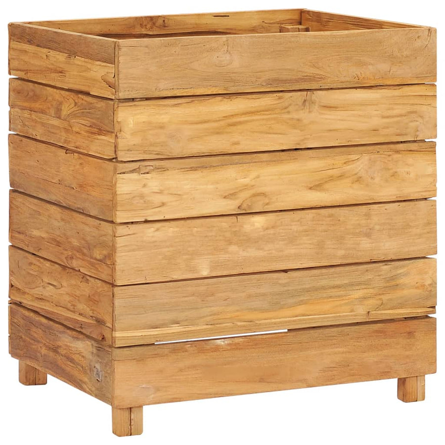 Plantenbak Verhoogd Massief Teakhout En Staal 50 x 40 x 55 cm
