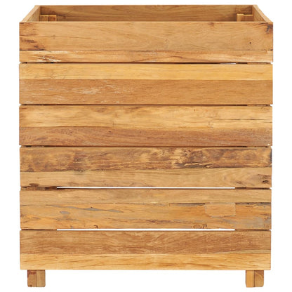 Plantenbak Verhoogd Massief Teakhout En Staal 50 x 40 x 55 cm