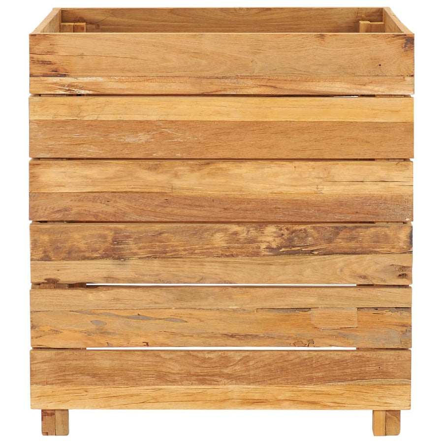 Plantenbak Verhoogd Massief Teakhout En Staal 50 x 40 x 55 cm