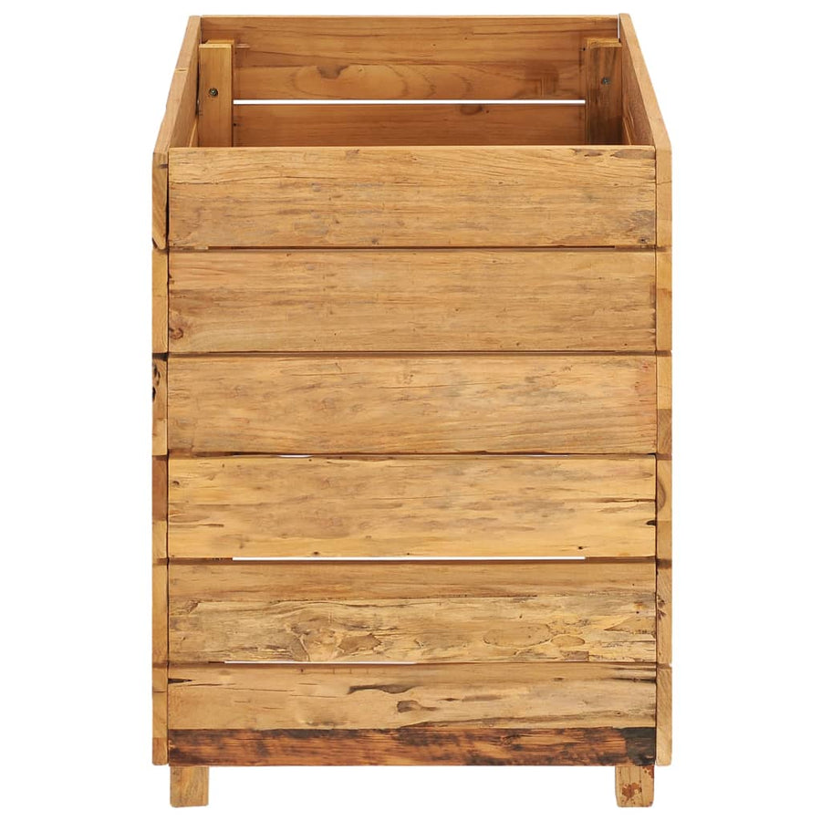 Plantenbak Verhoogd Massief Teakhout En Staal 50 x 40 x 55 cm