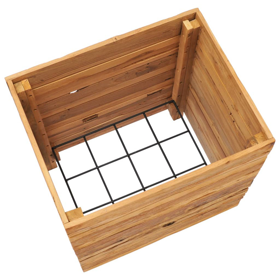 Plantenbak Verhoogd Massief Teakhout En Staal 50 x 40 x 55 cm