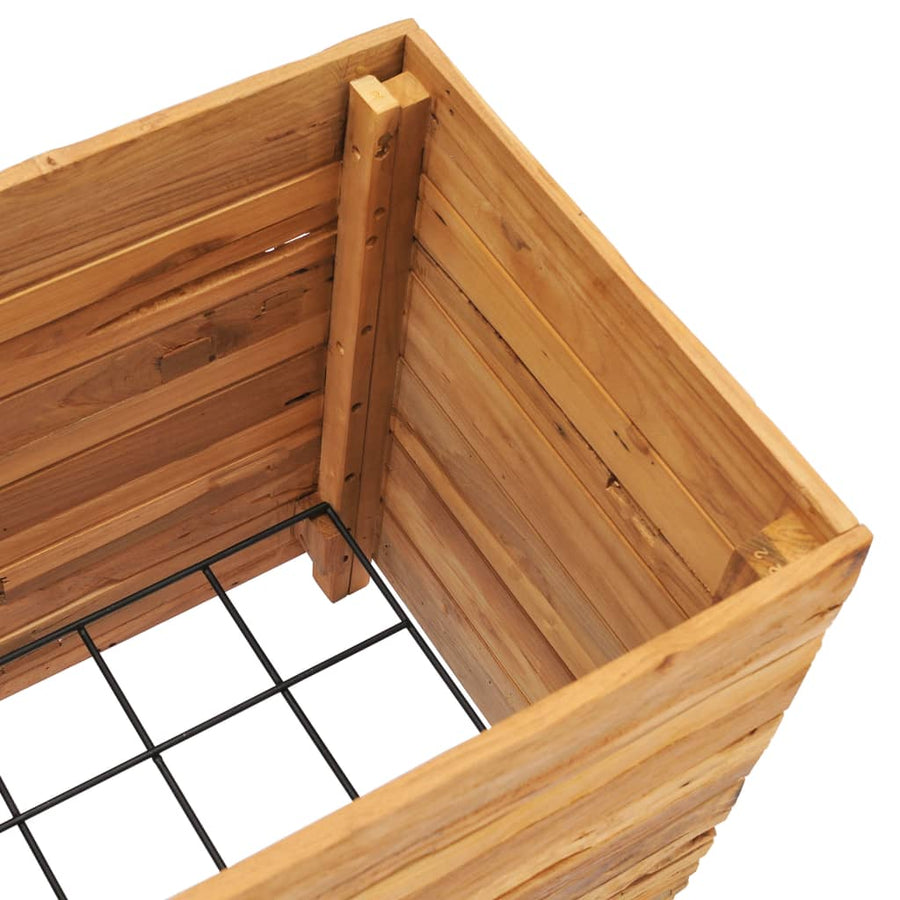 Plantenbak Verhoogd Massief Teakhout En Staal 50 x 40 x 55 cm