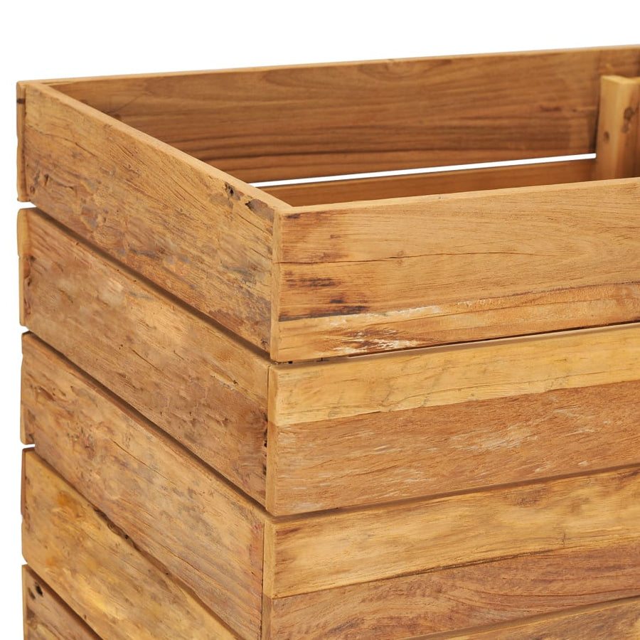 Plantenbak Verhoogd Massief Teakhout En Staal 50 x 40 x 55 cm