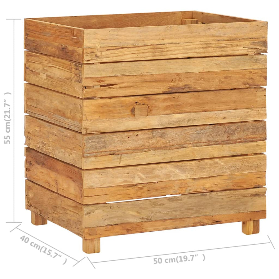 Plantenbak Verhoogd Massief Teakhout En Staal 50 x 40 x 55 cm
