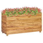 Raised planter 100x40x38 cm recycled teak and steel