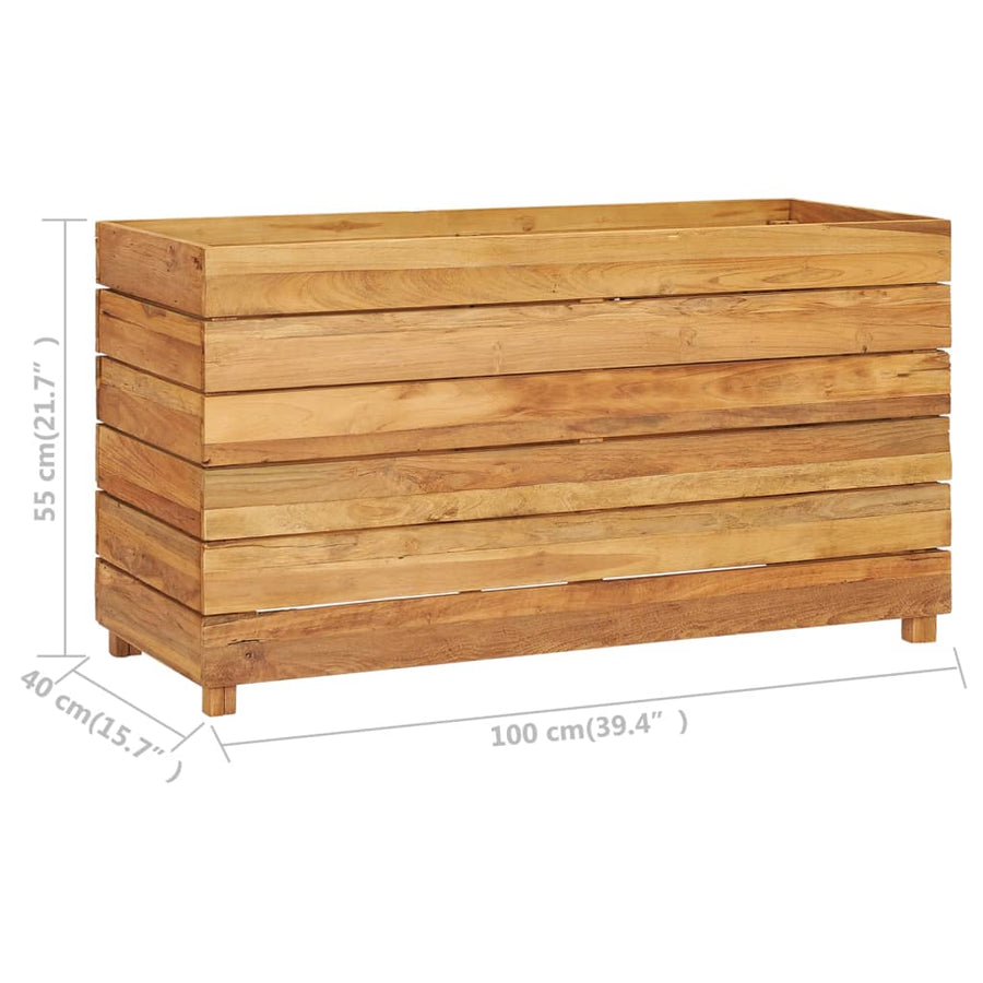 Plantenbak Verhoogd Massief Teakhout 100 x 40 x 55 cm