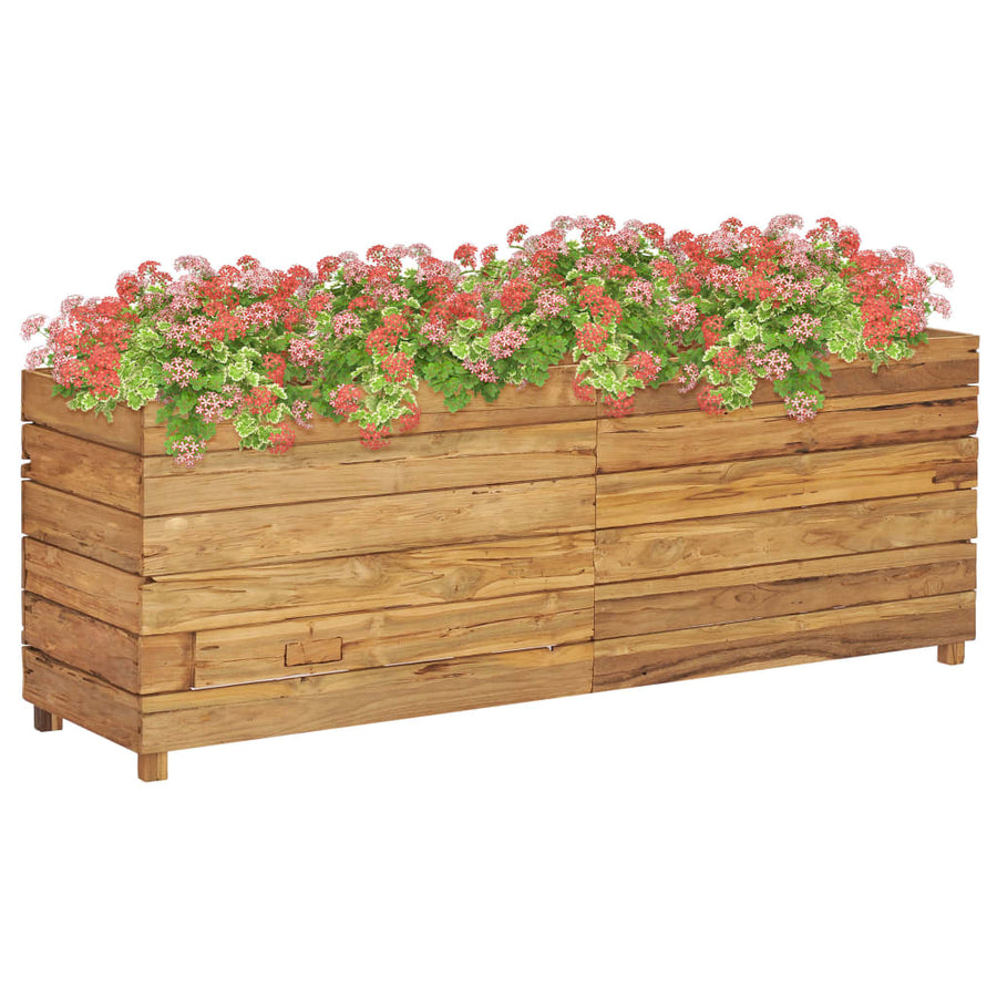 Plantenbak Verhoogd Massief Teakhout En Staal 150 x 40 x 55 cm