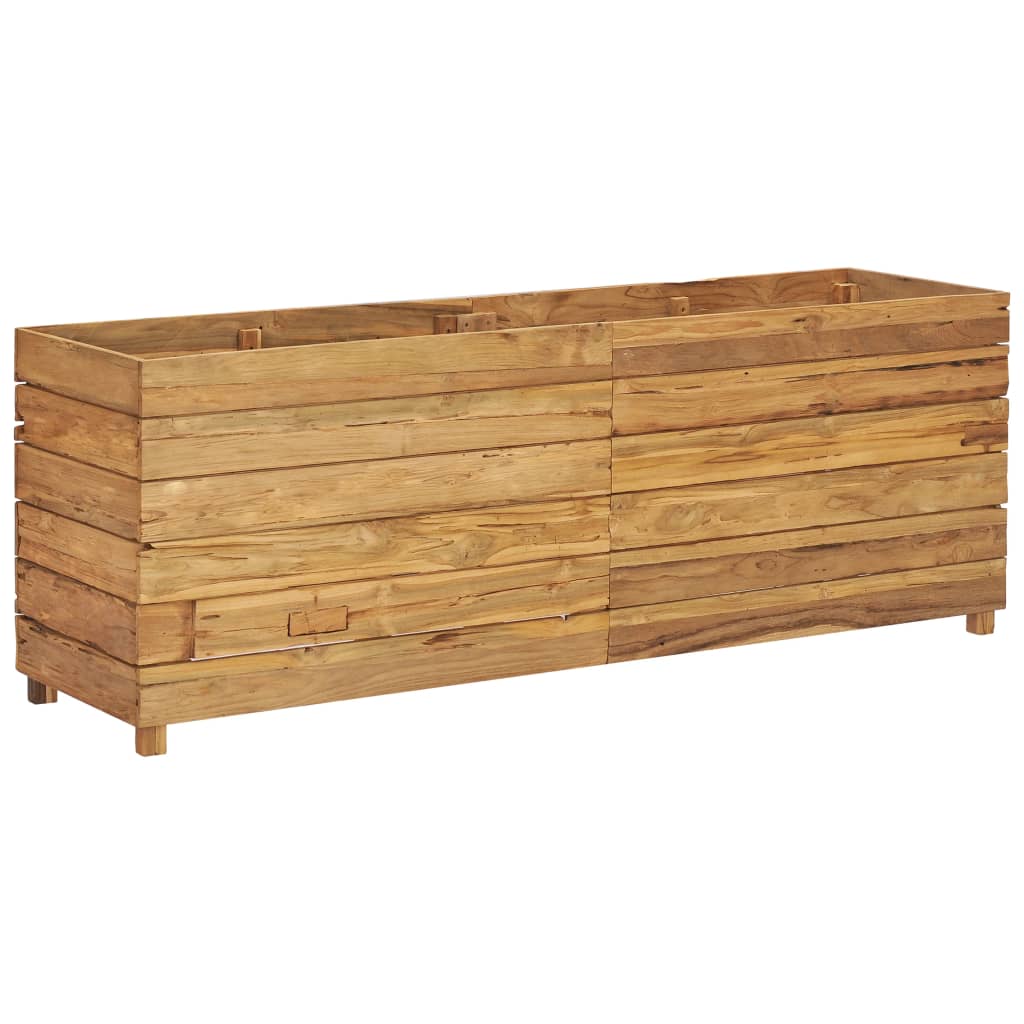 Plantenbak Verhoogd Massief Teakhout En Staal 150 x 40 x 55 cm