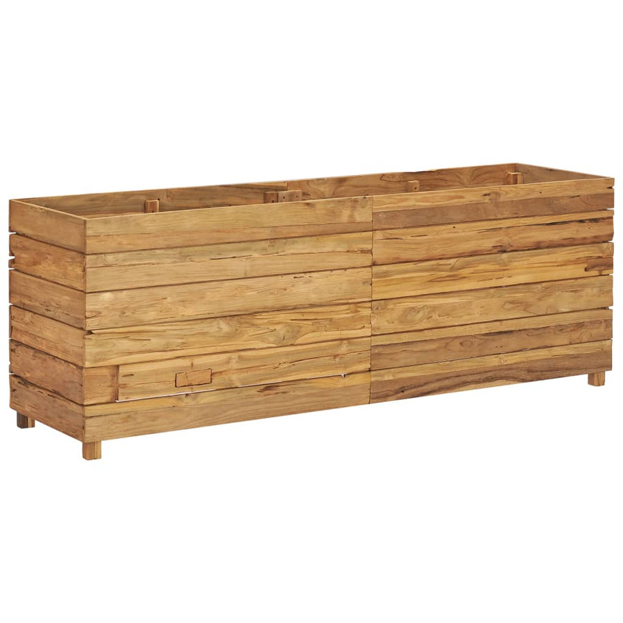 Plantenbak Verhoogd Massief Teakhout En Staal 150 x 40 x 55 cm